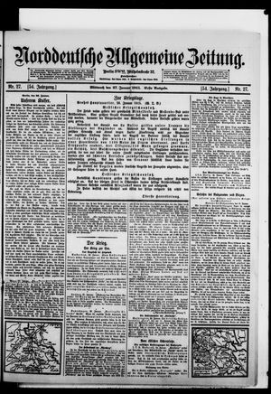 Norddeutsche allgemeine Zeitung vom 27.01.1915