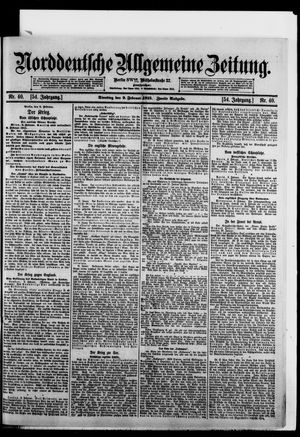 Norddeutsche allgemeine Zeitung vom 09.02.1915