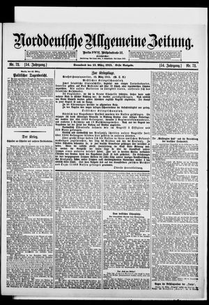 Norddeutsche allgemeine Zeitung on Mar 13, 1915