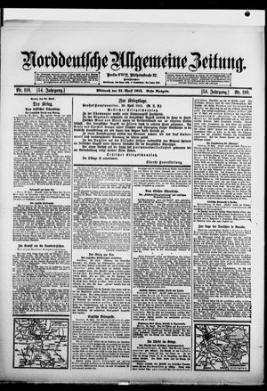 Norddeutsche allgemeine Zeitung vom 21.04.1915