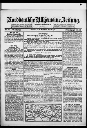 Norddeutsche allgemeine Zeitung on Apr 22, 1915