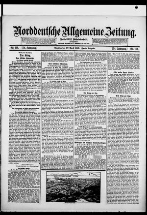 Norddeutsche allgemeine Zeitung vom 27.04.1915