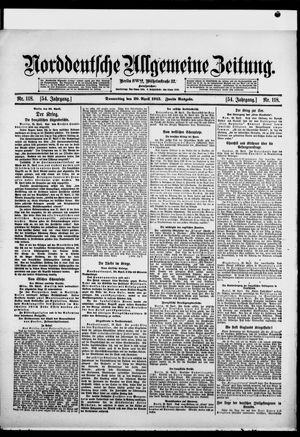 Norddeutsche allgemeine Zeitung vom 29.04.1915