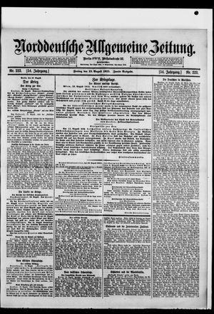 Norddeutsche allgemeine Zeitung on Aug 13, 1915