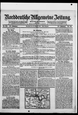 Norddeutsche allgemeine Zeitung vom 14.08.1915