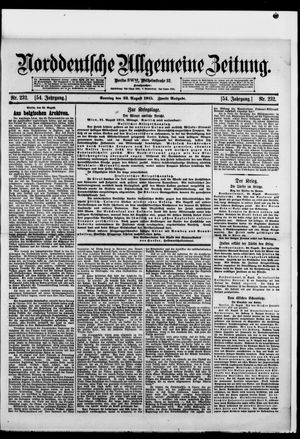Norddeutsche allgemeine Zeitung vom 22.08.1915