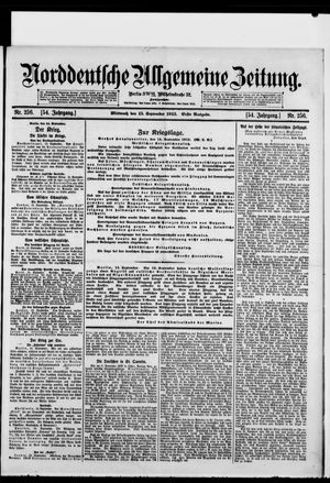 Norddeutsche allgemeine Zeitung vom 15.09.1915
