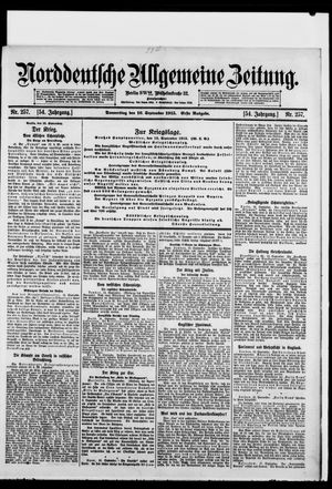 Norddeutsche allgemeine Zeitung vom 16.09.1915