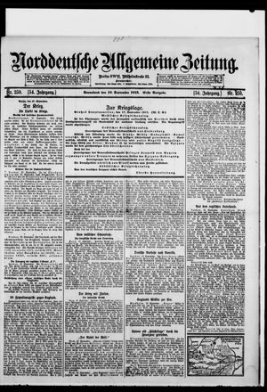 Norddeutsche allgemeine Zeitung vom 18.09.1915