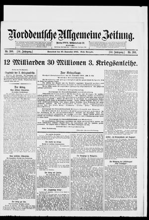 Norddeutsche allgemeine Zeitung vom 25.09.1915