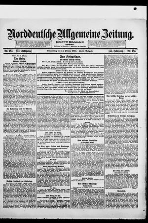 Norddeutsche allgemeine Zeitung on Oct 14, 1915
