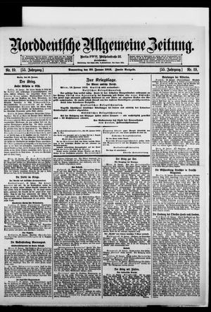 Norddeutsche allgemeine Zeitung vom 20.01.1916