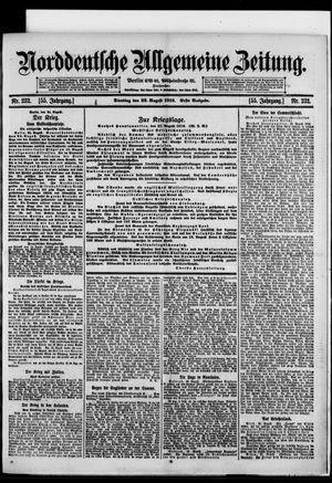 Norddeutsche allgemeine Zeitung vom 22.08.1916