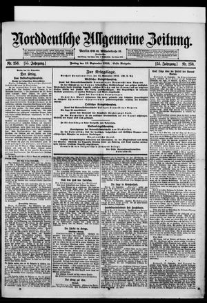 Norddeutsche allgemeine Zeitung vom 15.09.1916
