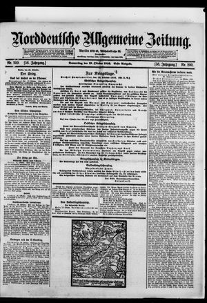 Norddeutsche allgemeine Zeitung on Oct 19, 1916