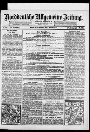 Norddeutsche allgemeine Zeitung vom 19.11.1916