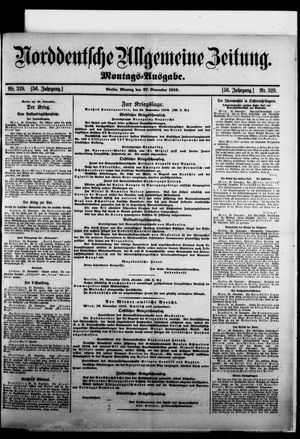 Norddeutsche allgemeine Zeitung vom 27.11.1916