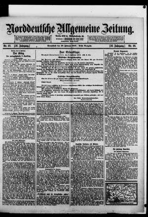 Norddeutsche allgemeine Zeitung vom 10.02.1917