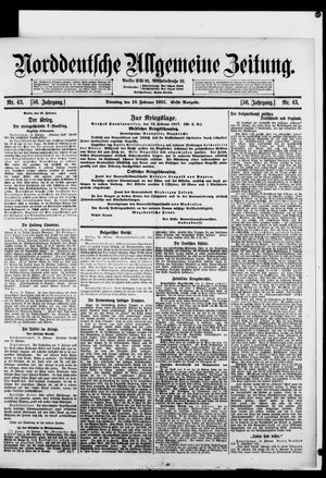 Norddeutsche allgemeine Zeitung on Feb 13, 1917