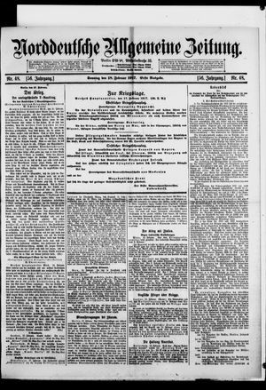 Norddeutsche allgemeine Zeitung vom 18.02.1917