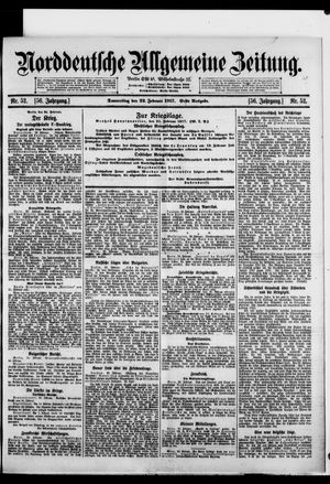 Norddeutsche allgemeine Zeitung vom 22.02.1917