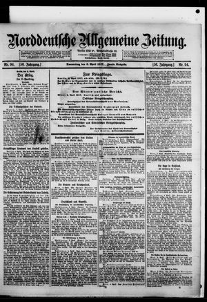 Norddeutsche allgemeine Zeitung on Apr 5, 1917