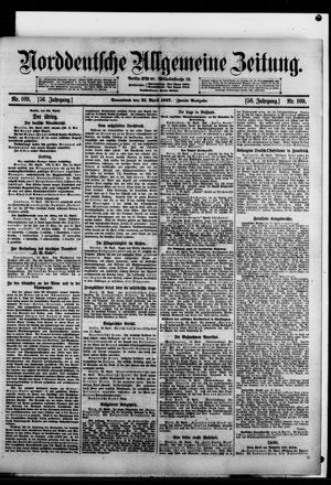 Norddeutsche allgemeine Zeitung vom 21.04.1917