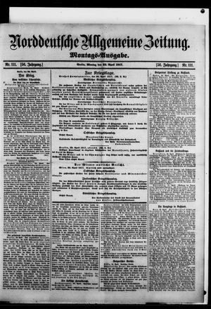 Norddeutsche allgemeine Zeitung vom 23.04.1917
