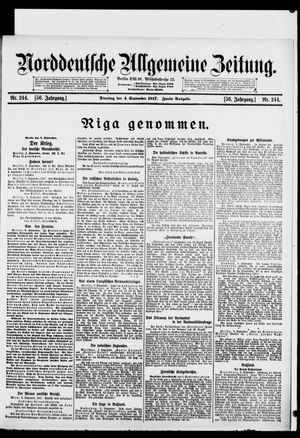 Norddeutsche allgemeine Zeitung on Sep 4, 1917