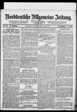 Norddeutsche allgemeine Zeitung vom 13.09.1917