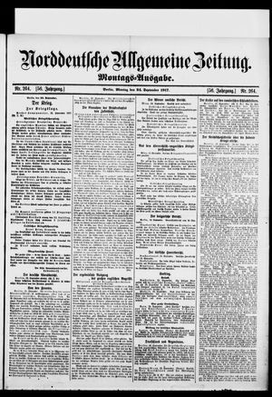 Norddeutsche allgemeine Zeitung vom 24.09.1917