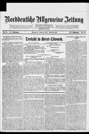 Norddeutsche allgemeine Zeitung on Jan 7, 1918