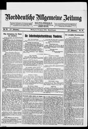 Norddeutsche allgemeine Zeitung on Jan 21, 1918