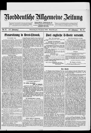 Norddeutsche allgemeine Zeitung on Jan 31, 1918