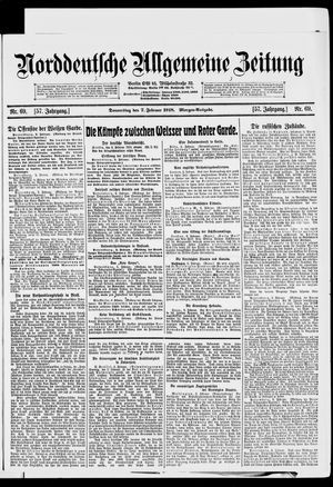 Norddeutsche allgemeine Zeitung on Feb 7, 1918