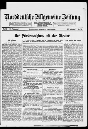 Norddeutsche allgemeine Zeitung on Feb 9, 1918