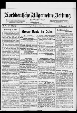 Norddeutsche allgemeine Zeitung on Feb 21, 1918
