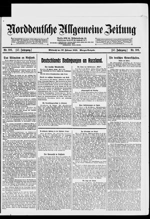 Norddeutsche allgemeine Zeitung vom 27.02.1918