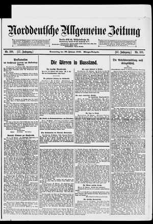 Norddeutsche allgemeine Zeitung vom 28.02.1918