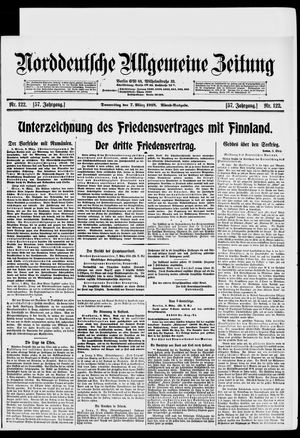 Norddeutsche allgemeine Zeitung on Mar 7, 1918