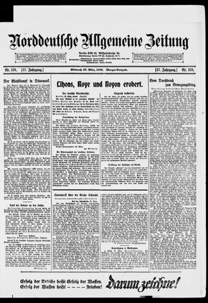 Norddeutsche allgemeine Zeitung on Mar 27, 1918