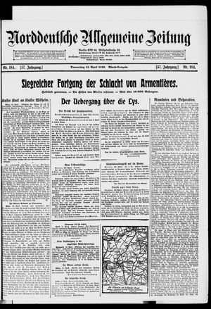 Norddeutsche allgemeine Zeitung vom 11.04.1918