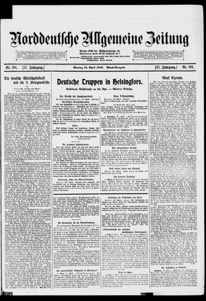 Norddeutsche allgemeine Zeitung vom 15.04.1918
