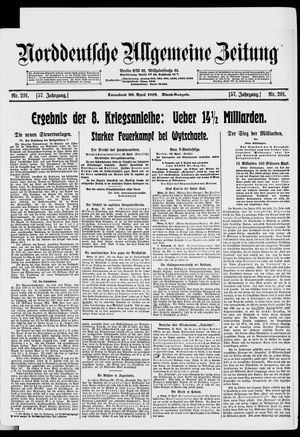 Norddeutsche allgemeine Zeitung vom 20.04.1918