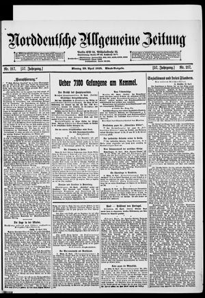 Norddeutsche allgemeine Zeitung on Apr 29, 1918