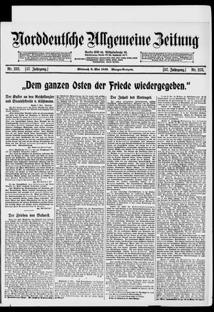 Norddeutsche allgemeine Zeitung vom 08.05.1918
