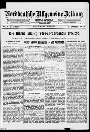 Norddeutsche allgemeine Zeitung vom 31.05.1918