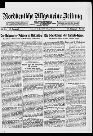 Norddeutsche allgemeine Zeitung vom 22.06.1918
