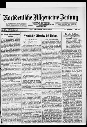 Norddeutsche allgemeine Zeitung on Aug 9, 1918