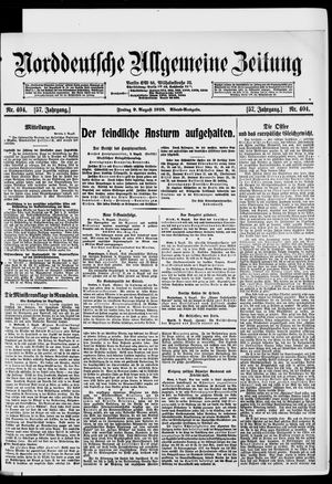 Norddeutsche allgemeine Zeitung on Aug 9, 1918